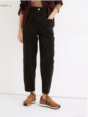 Madewell Pull-On Balloon Jeans in Hobson Wash: Paperbag Edition Sz L